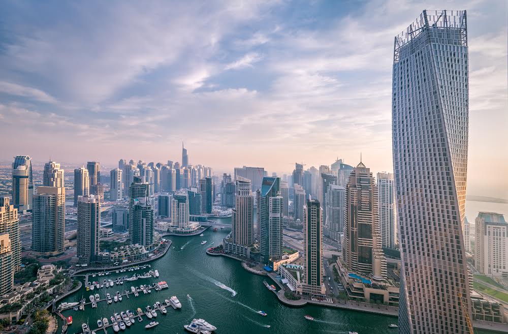 a view of the city from the top of a skyscraper